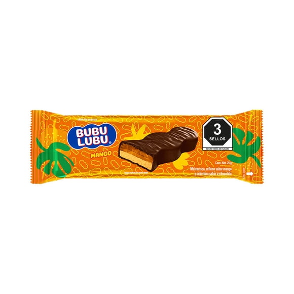 Malvavisco Bubulubu cubierto de chocolate y relleno sabor mango 25 g