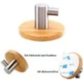 thumbnail image 2 of Ganchos autoadhesivos de acero inoxidable 304 y bambú, ganchos para albornoz, ganchos de pared, soporte para toallas de cocina, ganchos para ropa, sin perforación, baño, cocina, oficina, ganchos para, 2 of 4