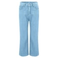 thumbnail image 4 of Rutainlusire Womens Jeans Petite Women's Solid Color Casual Pocket Button Denim Pants, 4 of 4