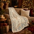 thumbnail image 3 of Persian Artwork Medallion Floral Vine Pattern Vintage, Festive Holiday Scene, Warm Flannel Blanket for Living Room and Family Room, Art Lovers Christmas Gift, Festive Home Decor, 3 of 9