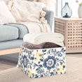 thumbnail image 5 of Vintage Color Blue and Yellow Florals Foldable Storage Bin with Lid and Handle Collapsible Storage Box 16.5 x 12.6 x 11.8 inches, 5 of 7