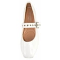 thumbnail image 4 of Top Moda Women Mary Jane Flats Buckle Strap Square Toe Comfort Dress Ballet Shoes PONGO-36 White Patent 7.5, 4 of 5