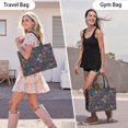 thumbnail image 6 of Large Capacity Tote Bag,Pioneer Flower Floral Print Pattern Handbag Fashion Luxury Tote Bag,15.7"x13"x 5.1" Inches,Laptop Compatible, 6 of 6