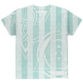 thumbnail image 2 of Summer Sacred Geometry Teal Stripes All Over Youth T Shirt Multi YXL, 2 of 2