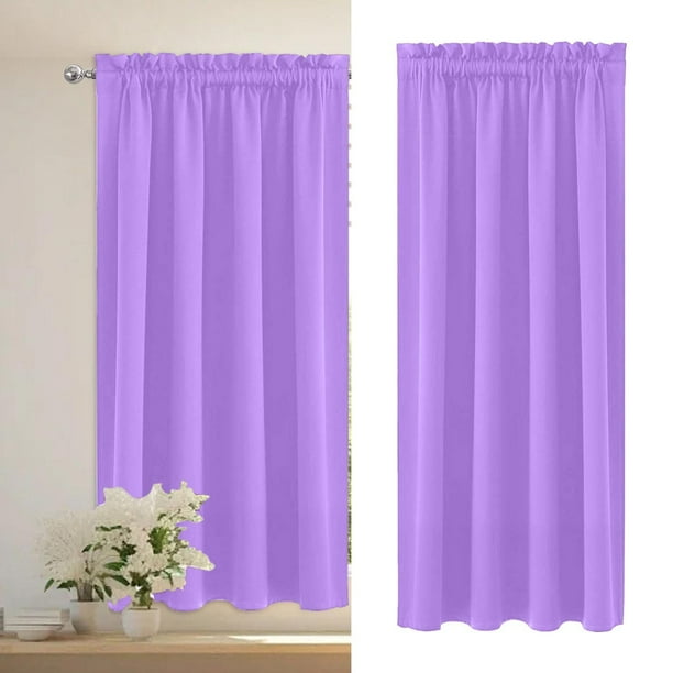 Cortina Opaca Térmica de bajo Consumo Energético - Cortina Escandinava de Seda Lisa, Morado MNFD