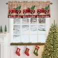 thumbnail image 4 of Valances for Windows Merry Christmas Rod Pocket Cafe Window Treatments Valance Curtains for Kitchen Bathroom Laundry Basement Windows 60"x14", 4 of 7