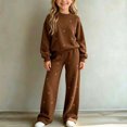 thumbnail image 5 of Cethrio Girls Outfit Sets, 2 Piece Knitted Casual Long Sleeve Girls' Clothing Sets Coffee Size 5-6 T, 5 of 5