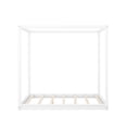 thumbnail image 5 of Queen Size Canopy Bed Frame,4-Post Canopy Platform Bed Frame with Headboard and Support Legs,Wood Full Bed Frame for Kids Teens Adults, No Box Spring Needed,Easy to Assemble,White, 5 of 8
