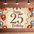 thumbnail image 6 of Glittery 25th Birthday Banner with Balloons Stars Background Party Decoration Photography Props for Birthday Party Celebration Event Decor Backdrop, 6 of 7