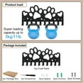 thumbnail image 3 of Paw Prints Coat Rack Wall Mount Heart Metal Dog Paw Key Holder for Wall 9.8×4.7inch 10 Hooks Dog Leash Decorative Black Key Hooks for Dog Lover Gift Coats Hats Towels Bags, 3 of 9