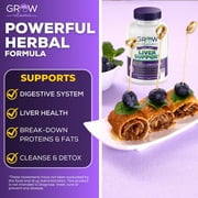 Grow Vitamin Liver Cleanse Detox & Repair - Herbal Supplement with Milk Thistle, Dandelion, Turmeric, Artichoke