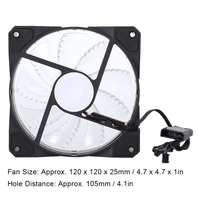 PC Cooling Fan, Case Fan High Computer Accessor Colorful 4.7 X 4.7 X 1in for Radiators System for Computer CPU Cooler 15-Light Blue,15-Light Red,15-Light White