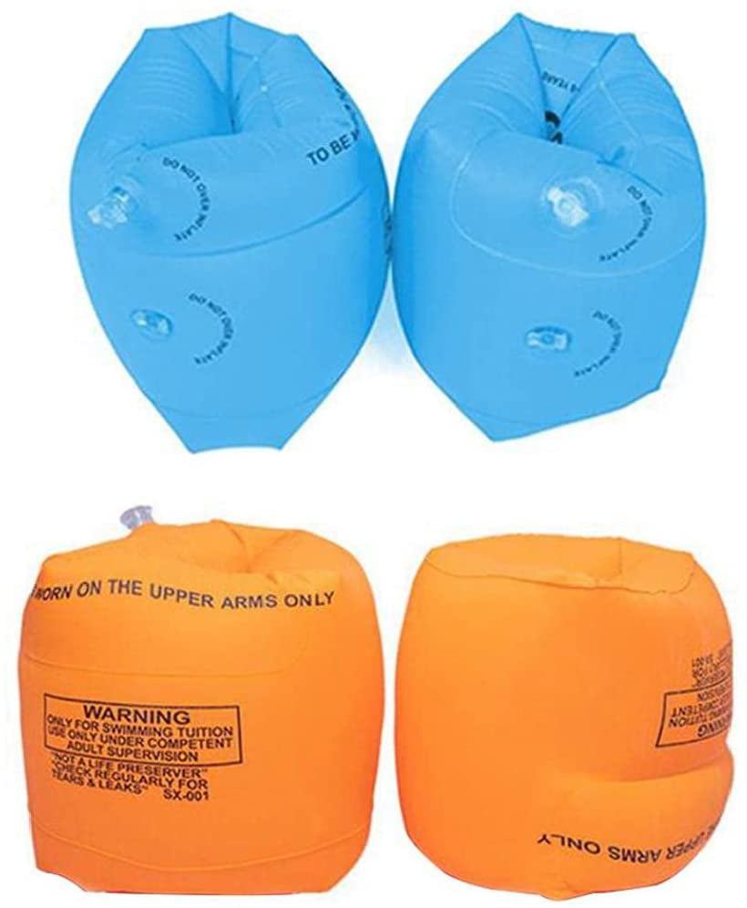 Swim Armband Inflatable Swimming Arm Band Kids Pool Float Armbands for Aftercare Swimming Training Orange 4PCS