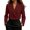 Blazer for Women Wine, variant on Guieoi Fall Blazer for Women Long Sleeve Cropped Notched Lapel Hidden Buttons Business Casual Office Jacket with Shoulder Pads And Lining Gray L