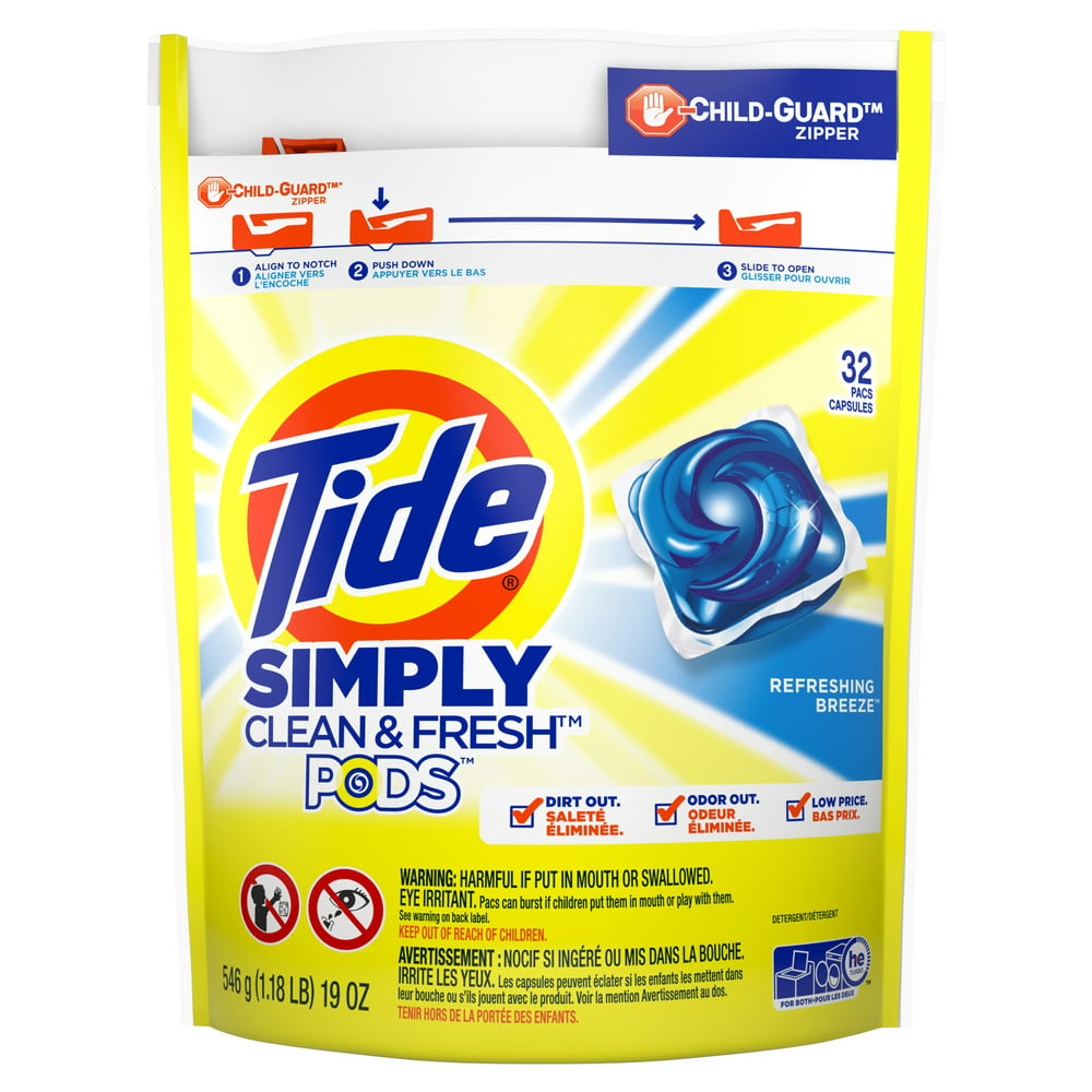 Tide PODS Simply Clean & Fresh, Liquid Laundry Detergent Pacs