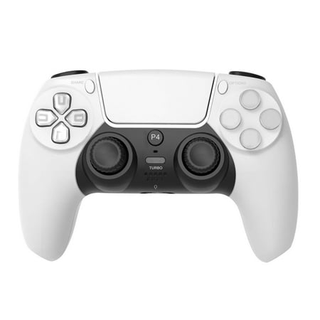 Wireless Controller Compatible with PS4/Slim/Pro/PC Gamepad Joystick Bulit-in Motion Sensor and 1000mAh Baterry (White)