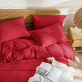 thumbnail image 3 of Cotton Duvet Cover Queen Size Pinstriped Comforter Cover with Button Washed Cotton Breathable Soft Solid Bedding Set Duvet Cover ×in & Pillowcases (NO Comforter), 3 of 9