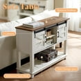 thumbnail image 5 of AMERLIFE Sofa Table with Sliding Barn Doors, TV Console Table, 46" Farmhouse Rustic Storage Entryway Table, Adjustable Open Shelves, Hallway, Living Room, Bedroom, Antique White, 5 of 14