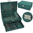 thumbnail image 2 of Seitruly Caja de almacenamiento de joyas, collares, pendientes, anillos, pulseras, brazaletes, organizador, estuche para el hogar, dormitorio, soporte de Bolsas de maquillaje Verde Seitruly CE015115-01, 2 of 6