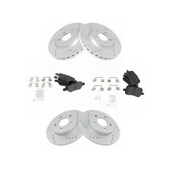 Front and Rear Brake Pad and Rotor Kit - Compatible with 2005 - 2007 Chevy Cobalt 2006