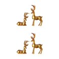 thumbnail image 1 of VONKY 2x Deer Figurines Sculpture Animal Statue for Tabletop Bookcase Decoration Exquisite and Stylish Gold 2Set, 1 of 6