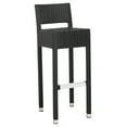 thumbnail image 2 of SAFAVIEH Landry 38 in. High Outdoor Patio Rattan Bar Stool, Black, 2 of 7