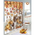 thumbnail image 6 of Fall Dog Pumpkin Shower Curtains for Bathroom, Maple Leaf Floral Waterproof Fabric Shower Curtain for Bathroom Bathtub Decoration, Machine Washable, 54x"78", 6 of 9