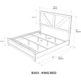 thumbnail image 4 of Kings Brand Furniture Biloxi Farmhouse Classic 4-Piece Bedroom Set - Bed Frame with Headboard, Dresser, Mirror and Nightstand (King Size), 4 of 5