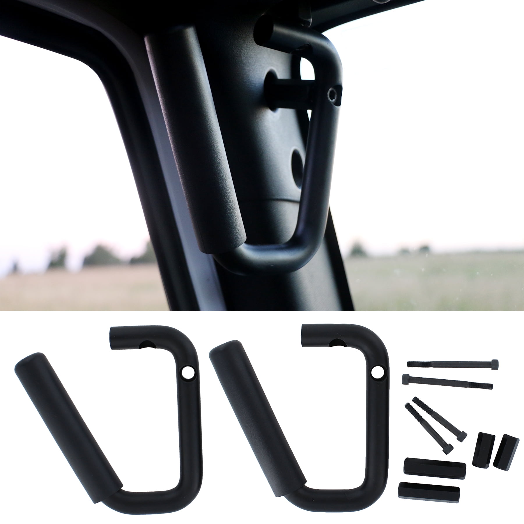 WYYINLI 2 Pack Front Grab Handles Grip Handle Steel Grab Bar fit Jeep Wrangler 2007-2017 2//4 Door/ 4 Door Red
