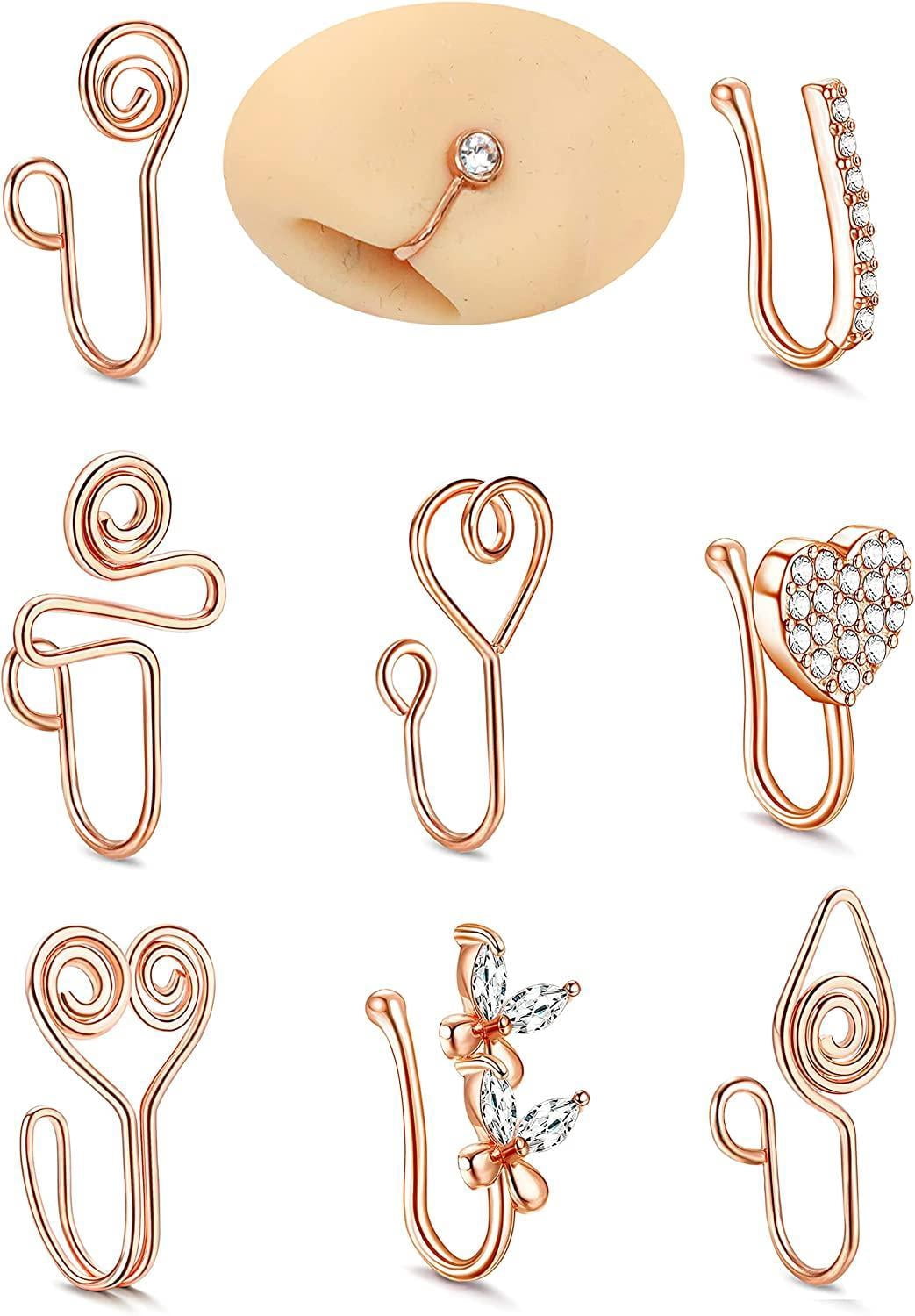 Mqlnutr African Fake Nose Rings for Women Men 316L Surgical Non