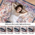 thumbnail image 5 of 2'x6' Washable Runner Rug , Non-Slip Vintage Bohemian Hallway Runner Stain Resistant Vintage Kitchen Mat Laundry Entryway Carpet Runner for Doorway Bedside, Orange/Blue, 5 of 7