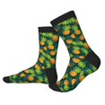 thumbnail image 2 of Bingfone Compression Socks for Women and Men Long Socks for Running Athletic Cycling Nurse- Pineapples with Palm Leaves, 2 of 7
