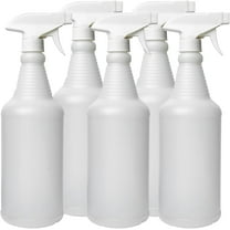 32 oz. Plastic Trigger Spray Bottles, 5-Pack,Chemical Resistant, Heavy Duty