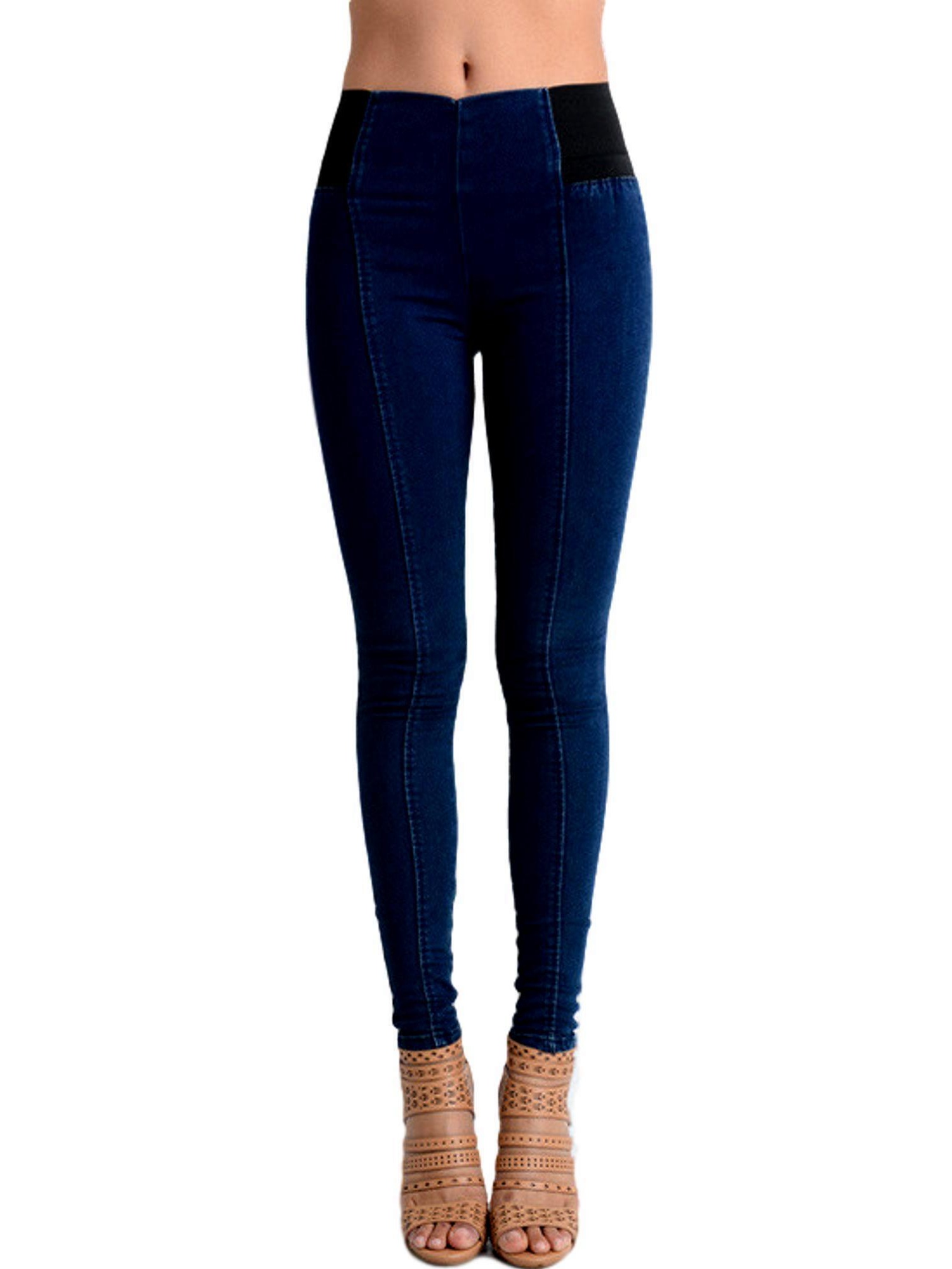 High Rise Denim Jegging, Blue - Walmart.com