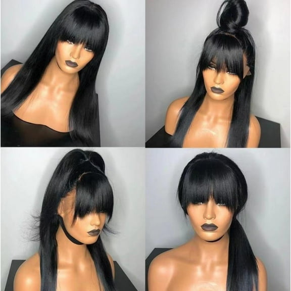 Women's long layered wig, natural wave wig, human hair side parting, heat resistant, lightweight, tangle free, suitable for daily use and clothing