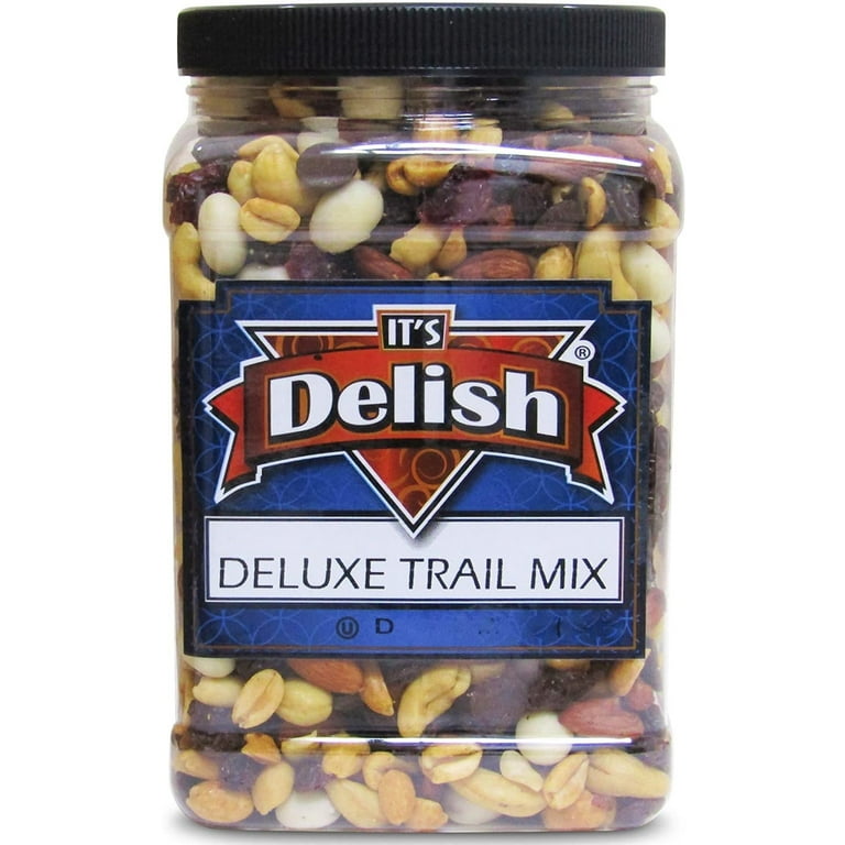 Deluxe Trail Mix with Greek Yogurt, Chocolate, Fruit and Nuts by Its Delish  2.5 lbs Jumbo Container Healthy Mix of Greek Yogurt Coated Raisins & Dark