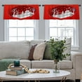 thumbnail image 4 of LALILO Kitchen Curtain Valance Christmas Art Red Tone With Rod Pocket Window Curtain 52"x 18" Set of 2, 4 of 5