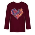 thumbnail image 4 of Camisas de Manga Larga para los Hombres Día de San Valentín Impresión Cuello Redondo Moda Casual, Mezcla de Poliéster de Lino de Algodón para Primavera Verano, 4 of 8