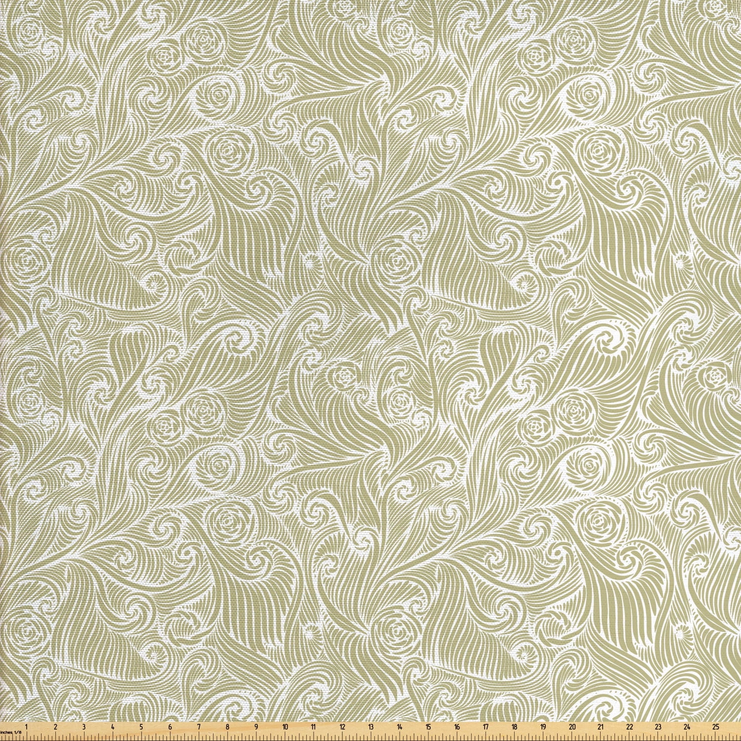  Ambesonne Vintage Fabric by The Yard, Oriental Scroll with  Swirling Leaves with Eastern Design Inspirations, Decorative Fabric for  Upholstery and Home Accents, 1 Yard, Beige Tan Slate Blue