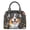Black-Bernese Mountain Dog, variant on German Shepherd Printed Satchel Handbags for Women Floral Printed Crossbody Bag Satchel Clutch Shoulder Crossbody Top Handle Purse for Party Travel Walking