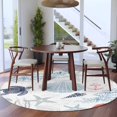 thumbnail image 4 of Blue Red Coastal Nautical Large Area Rugs for Bedroom Living Room, Non Slip Carpet Bedside Rug, Beach Sea Turtle Ocean Coral Starfish Round Floor Cover Kitchen Accent Rug 6' for Dining Room/Office, 4 of 9