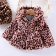 thumbnail image 2 of DHFJKG Coat Toddler Girls Winter Windproof Fuzzy Leopard Coat Hooded Thicken Warm Elastic Waist Outerwear Jacket Long Sleeve With Pockets Soft OutWear, 2 of 3