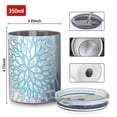thumbnail image 4 of 12oz Coffee Tumblers Blue Floral Leaf Pattern Stainless Steel Vacuum Insulated Travel Tumbler Coffee Cups Mug with Lid and Straw with Cleaning Brush for Cold & Hot Drinks, 4 of 5