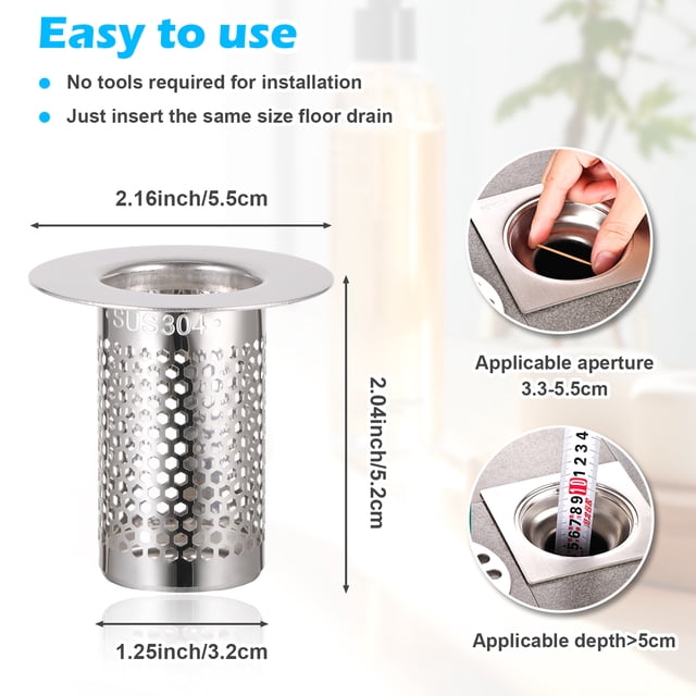 Inteprter 2 unids/set filtro de drenaje de malla de alta densidad para fregadero de cocina fijación estable malla de filtro no deformante Accesorios de baño