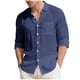 thumbnail image 2 of pstuiky camisas de manga larga para hombre, Camisa tipo cárdigan de manga larga con botones y bolsillos informales de color liso para hombre tops de invierno para hombre s, 2 of 7