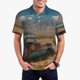 thumbnail image 1 of Fotbe Deserted Classic Car Landscape Camiseta Polo de Golf para Hombre con Estampado – Camisa Deportiva Transpirable con Cuello Abotonado-3X-Large, 1 of 6