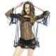 thumbnail image 1 of Conjunto de camisón de encaje con pestañas y malla con perspectiva de hombros descubiertos de estilo europeo y americano, 1 of 5