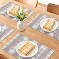 thumbnail image 2 of REGALWOVEN Rectangle Placemats Set of 6 Grid Plastic Placemats for Kitchen Dining Washable Heat Resistant Table Placemats Wipeable Table Mat Red 17.7x11.8inch, 2 of 6