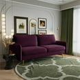 thumbnail image 2 of Enor Furniture Casey 70" Upholstered Modern Velvet Sofa in Purple, 2 of 8