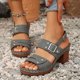 thumbnail image 1 of MKLEKYY Sandalias para Playa de Verano para Mujer, Con Hebilla Sólida, Informales, Con Punta Abierta, Tacones Cuadrados, Cómodas Sandalias de Playa 190, 1 of 4